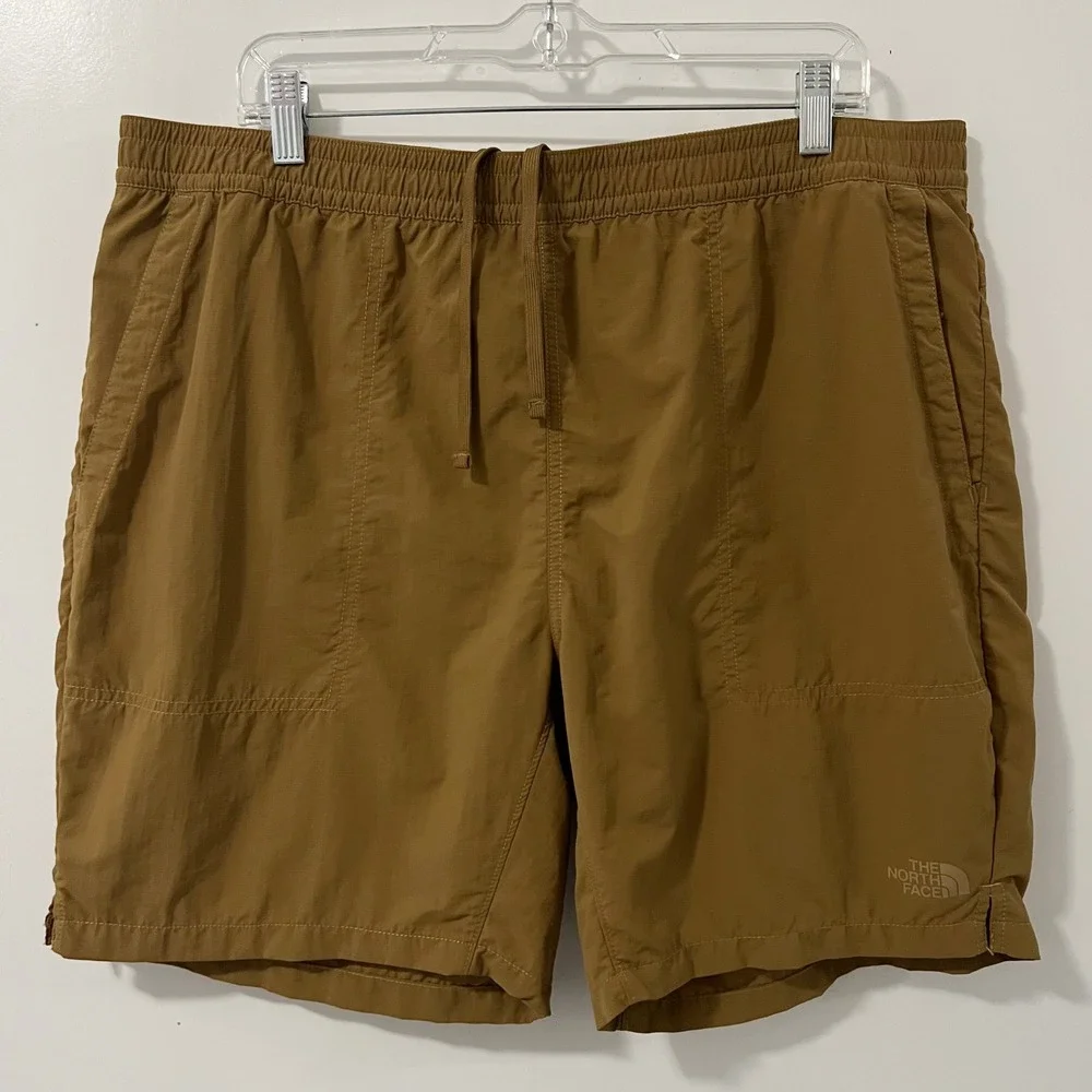 The North Face Mens‎ FlashDry Pull On Hiking Shorts Brown Nylon 7 Inch Inseam XL